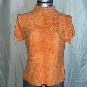 Vintage Fuzzy Mock Neck Top